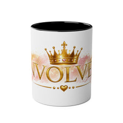 11oz Two-Tone Mug — 'Involve' Gold Crown Design | Royal Coffee Cup Gift