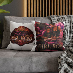 Square Pillow - "Future Girl Boss" Mother & Daughter Decorative Throw Pillow