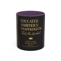Her Empire Collection™ | Educated. Ambitious. Unapologetic.™ Luxury Coffee Mug | Black & Gold Inspirational Gift | 11oz & 15oz
