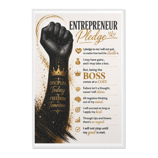 Entrepreneur Pledge Area Rug — Motivational Boss Wall/Floor Decor