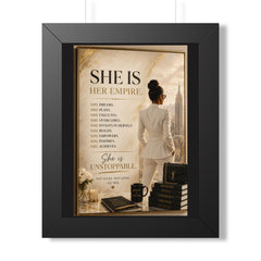Póster Enmarcado "She Is Her Empire" — Arte de Pared Inspirador para el Empoderamiento Femenino