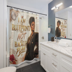 I Am the Blueprint Shower Curtain — Empowering Motivational Bathroom Decor
