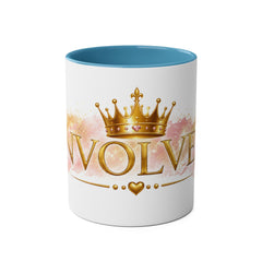 11oz Two-Tone Mug — 'Involve' Gold Crown Design | Royal Coffee Cup Gift