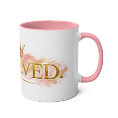 11oz Two-Tone Mug — 'Involve' Gold Crown Design | Royal Coffee Cup Gift