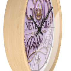 Reloj de pared — "Dios nunca falla, Él conoce tu propósito" Reloj decorativo inspirador