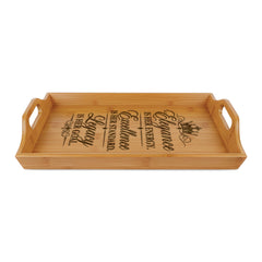 Engraved Bamboo Serving Tray — "Elegance is Her Energy, Excellence is Her Standard, Legacy is Her Goal"