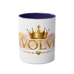 11oz Two-Tone Mug — 'Involve' Gold Crown Design | Royal Coffee Cup Gift