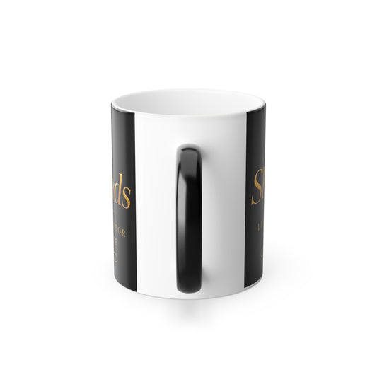 Color Morphing Mug — "She Leads" Gold Script Leadership Coffee Mug, 11oz