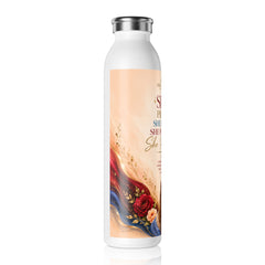 Inspirational 'She Prays, She Prevails' Slim Water Bottle