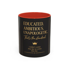 Her Empire Collection™ | Educated. Ambitious. Unapologetic.™ Luxury Coffee Mug | Black & Gold Inspirational Gift | 11oz & 15oz