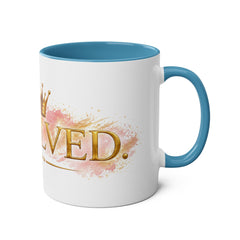 11oz Two-Tone Mug — 'Involve' Gold Crown Design | Royal Coffee Cup Gift