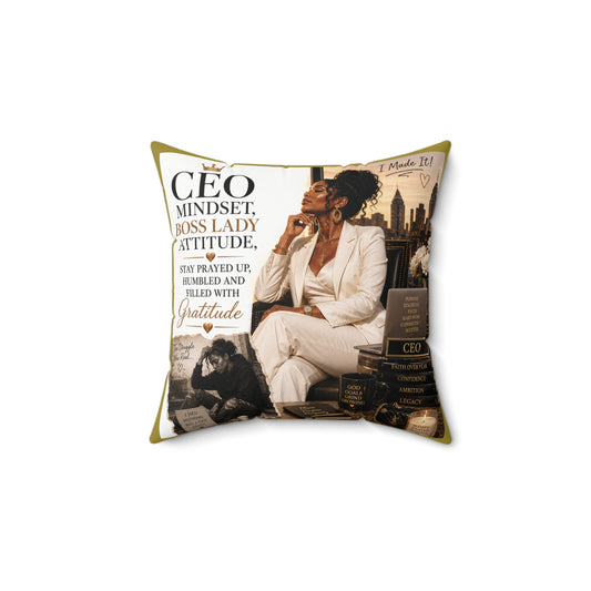 Her Empire Collection™ | Boss Lady Attitude™ Luxury Square Pillow