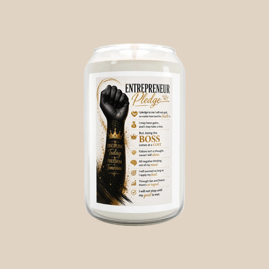 Scented Candle — "Entrepreneur Pledge" Soy Candle 13.75oz (Motivational Business Gift)