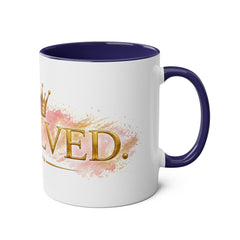 11oz Two-Tone Mug — 'Involve' Gold Crown Design | Royal Coffee Cup Gift