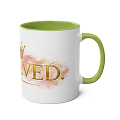 11oz Two-Tone Mug — 'Involve' Gold Crown Design | Royal Coffee Cup Gift
