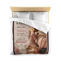 Blessed Hotmess Prayer Duvet Cover — Inspirational Christian Bedroom Decor