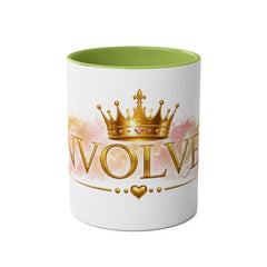 11oz Two-Tone Mug — 'Involve' Gold Crown Design | Royal Coffee Cup Gift
