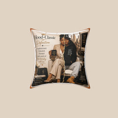 Almohada decorativa con definición de "Hood-Classic" — Almohada de acento elegante para parejas urbanas