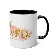 11oz Two-Tone Mug — 'Involve' Gold Crown Design | Royal Coffee Cup Gift