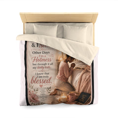 Blessed Hotmess Prayer Duvet Cover — Inspirational Christian Bedroom Decor